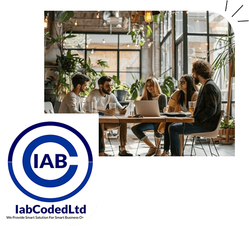 Business professionals working with technology