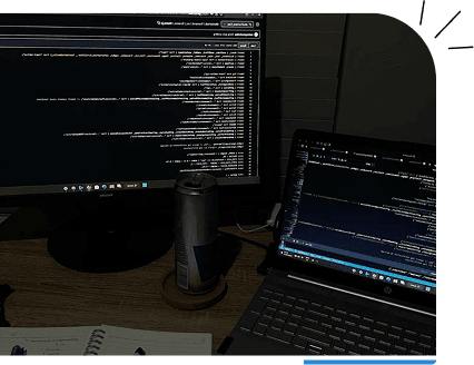 Business professionals working with technology